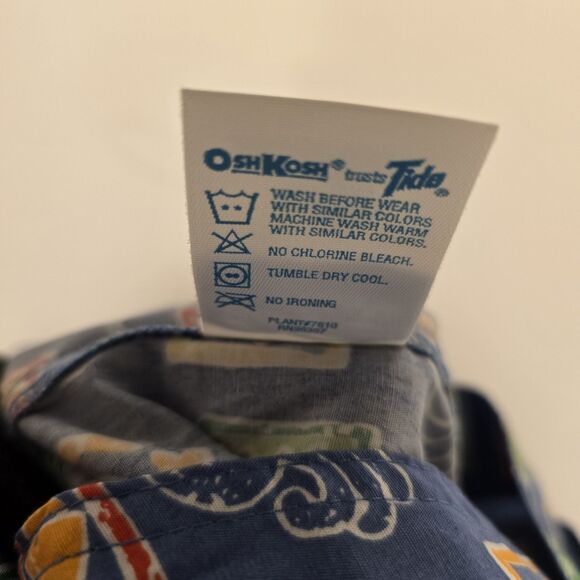 Vintage Baby Oshkosh B'gosh Overalls 12 Month Sea Life Ocean Fish Crab Deadstock - Picture 10 of 10